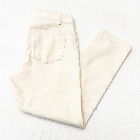 J. Jill Barley Straight Leg Soft Denim Jean Pants Cream Color Size 6 Petite - Picture 8 of 8